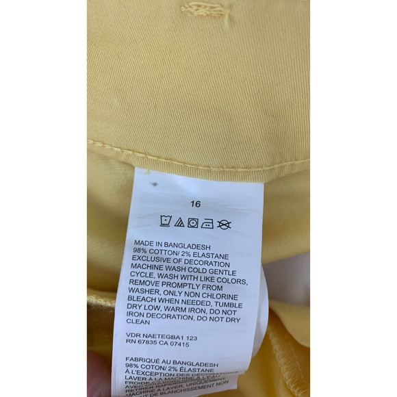 Nautica Womens Yellow Sundial Stretch Twill Slash Pocket Shorts Size 16 NWT - Picture 10 of 10